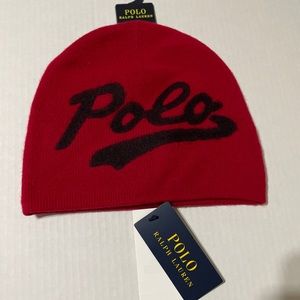 Nwt Polo Ralph Lauren Red Script 1967 Beanie
